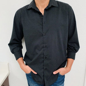 Adrienne Vittadini, Mens Black / White Button Down
